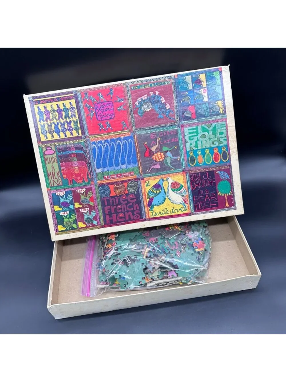 Vintage The Twelve Days Of Christmas 1981 Jigsaw Puzzle Randall Enos Complete - Picture 1 of 10